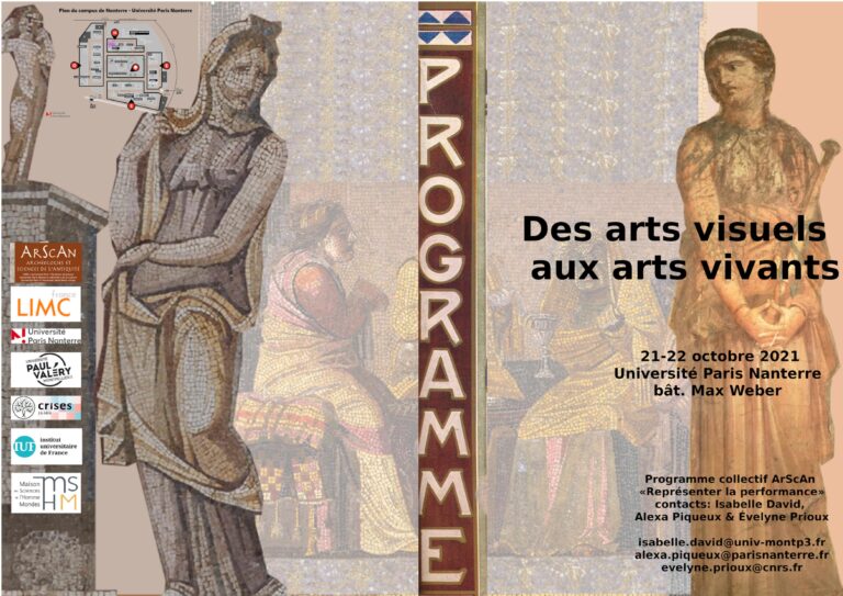 Colloque « Des arts visuels aux arts vivants. Influences des représentations figurées sur les spectacles antiques » (21-22 octobre 2021)