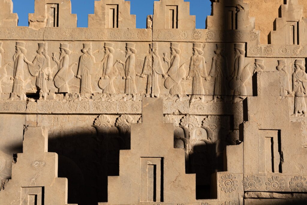 Wall carvings at the Gate of All Nations in Persepolis, Iran