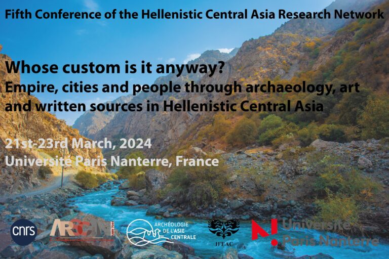 “Whose custom is it anyway? Empire, cities and people through archaeology, art and written sources in Hellenistic Central Asia,”