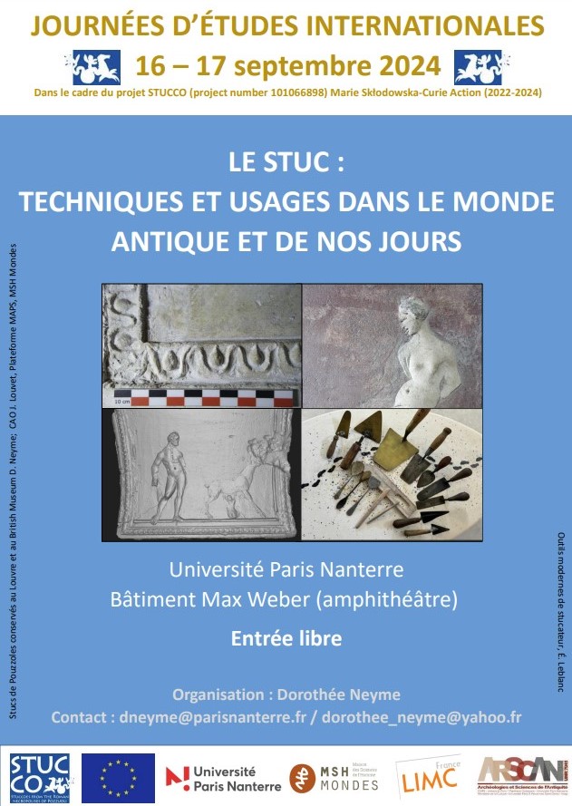 Journées d’études internationales sur le stuc. Techniques et usages dans le monde antique et de nos jours