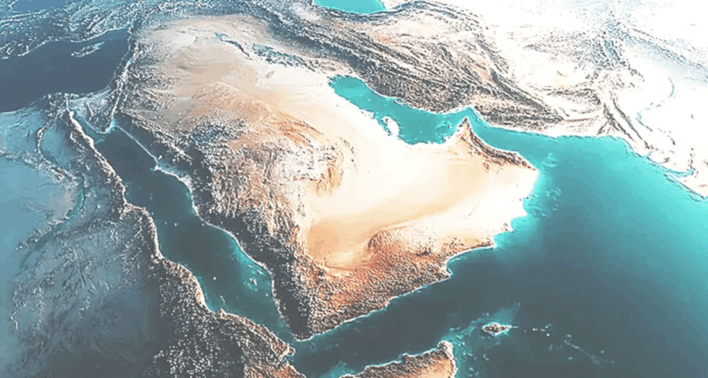 Vue de la péninsule arabique par satellite