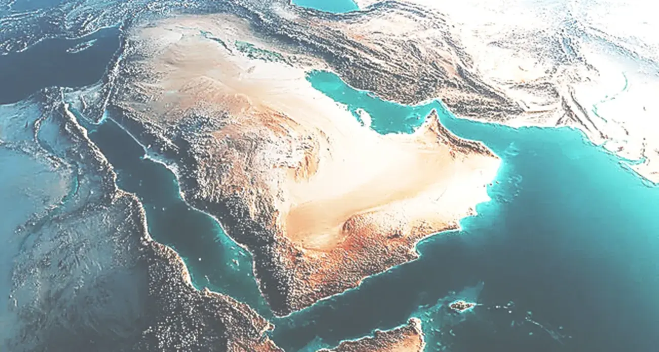 Vue de la péninsule arabique par satellite